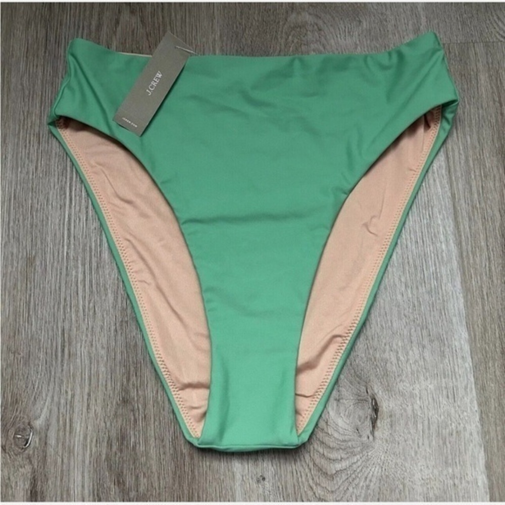 J.Crew Women’s High Rise High Cut Leg Bikini Bottom Green
